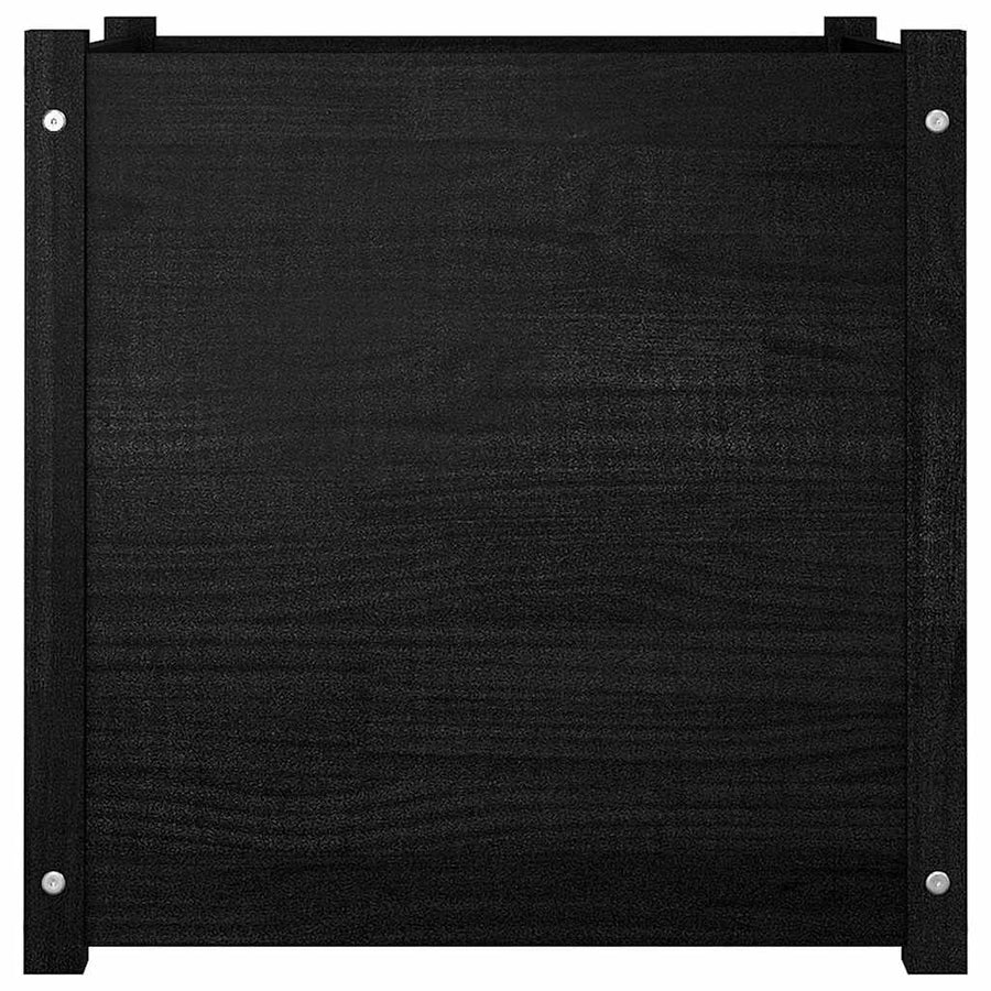 Garden Planter Black 60x60x60 cm Solid Pinewood