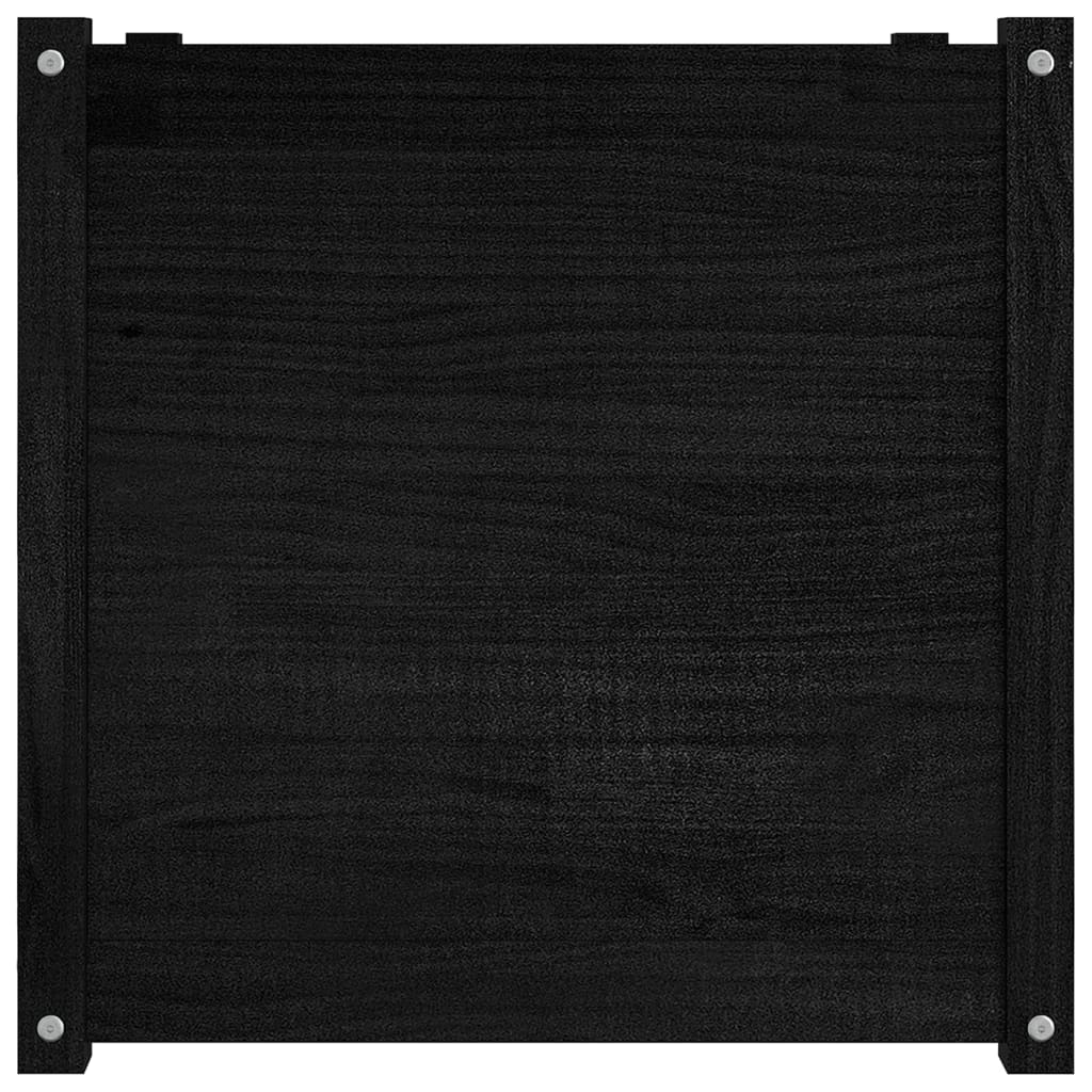 Garden Planter Black 60x60x60 cm Solid Pinewood