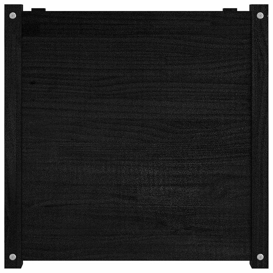 Garden Planter Black 60x60x60 cm Solid Pinewood