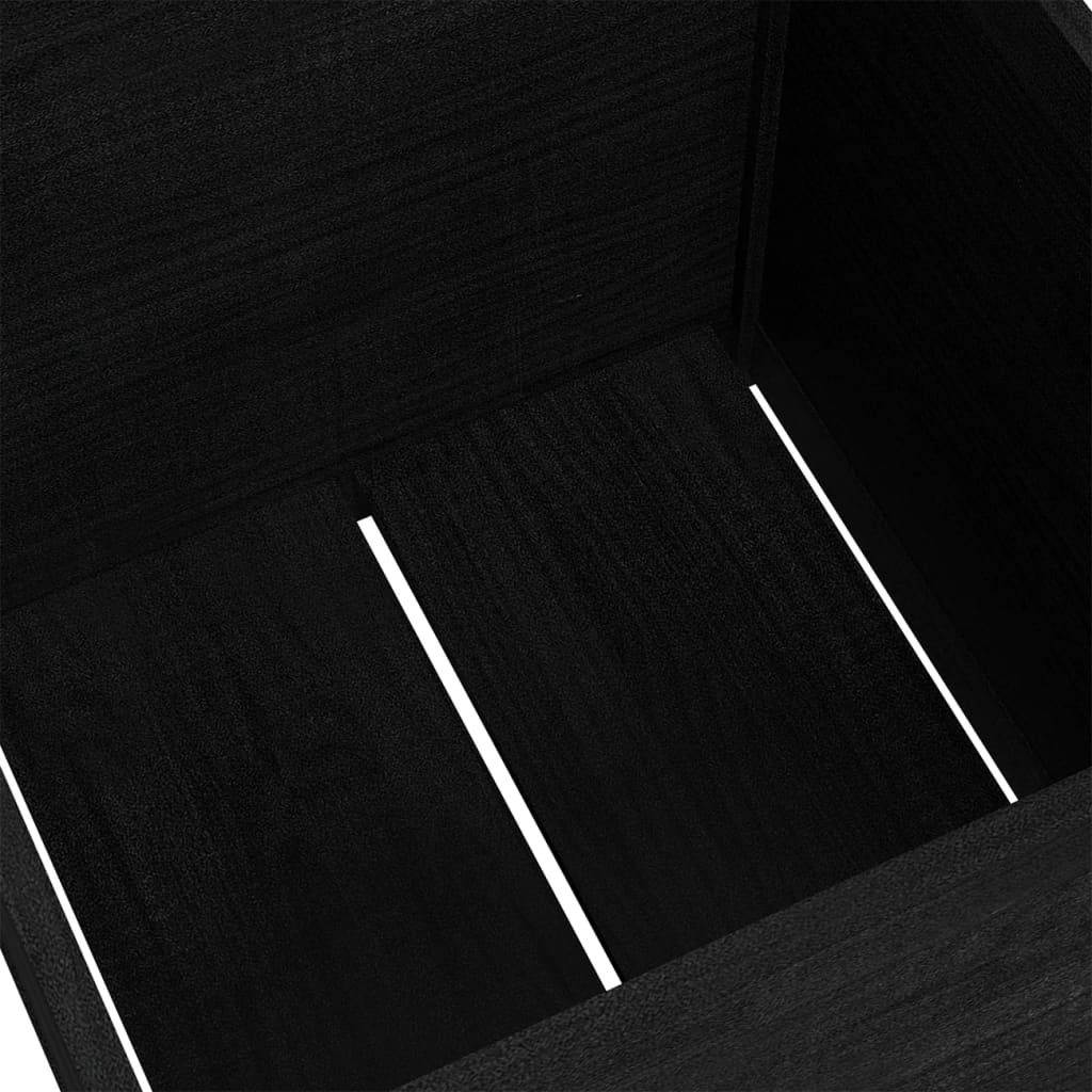 Garden Planter Black 60x60x60 cm Solid Pinewood