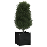 Garden Planter Black 60x60x60 cm Solid Pinewood