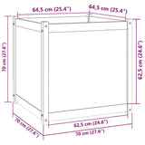 Garden Planter 70x70x70 cm Solid Pinewood - Low Angle