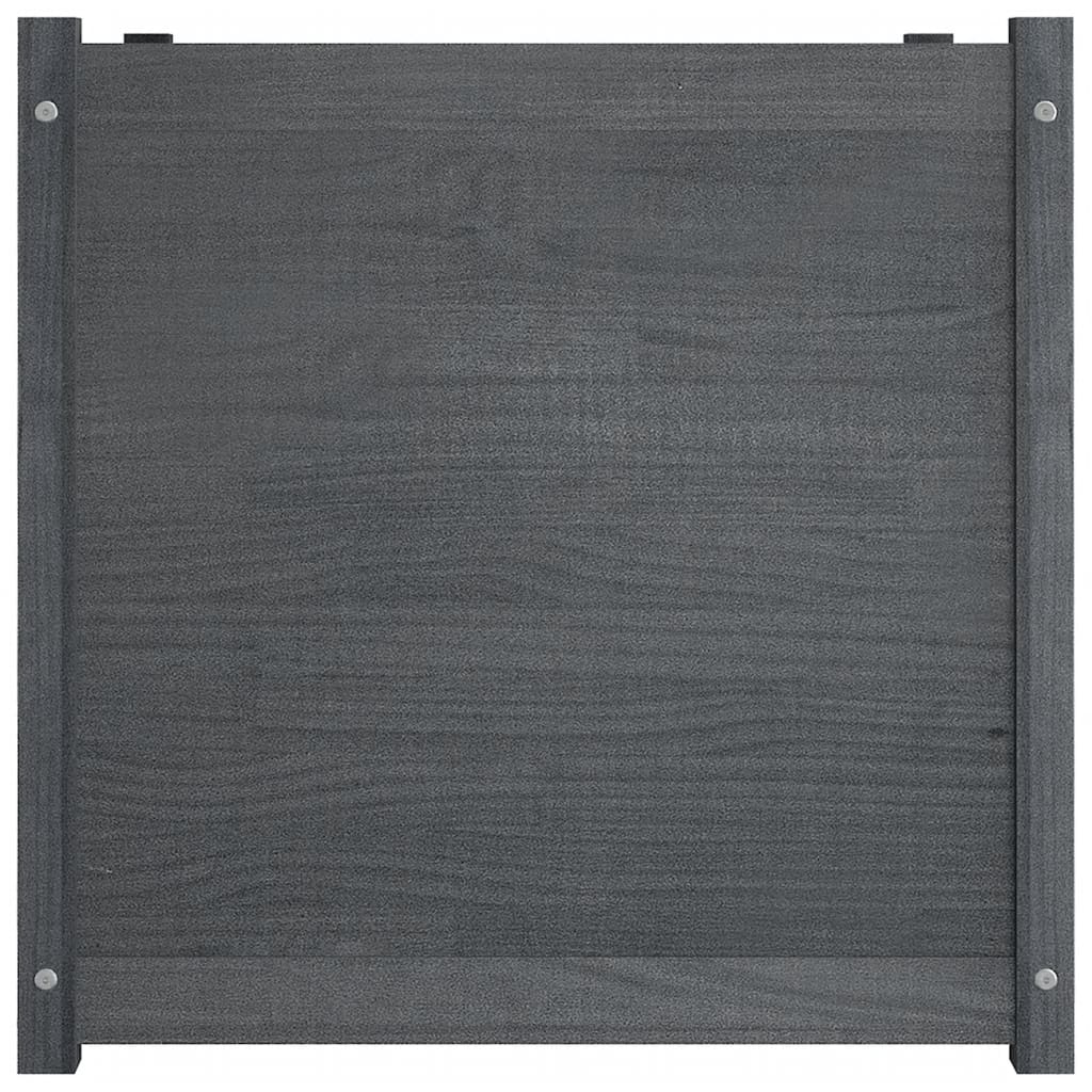 Garden Planter Grey 70x70x70 cm Solid Pinewood