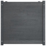 Garden Planter Grey 70x70x70 cm Solid Pinewood - Side View