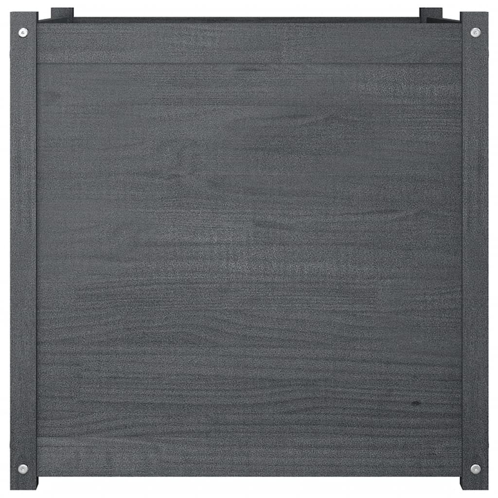 Garden Planter Grey 70x70x70 cm Solid Pinewood