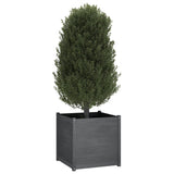 Garden Planter Grey 70x70x70 cm Solid Pinewood