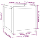 Garden Planter Grey 70x70x70 cm Solid Pinewood