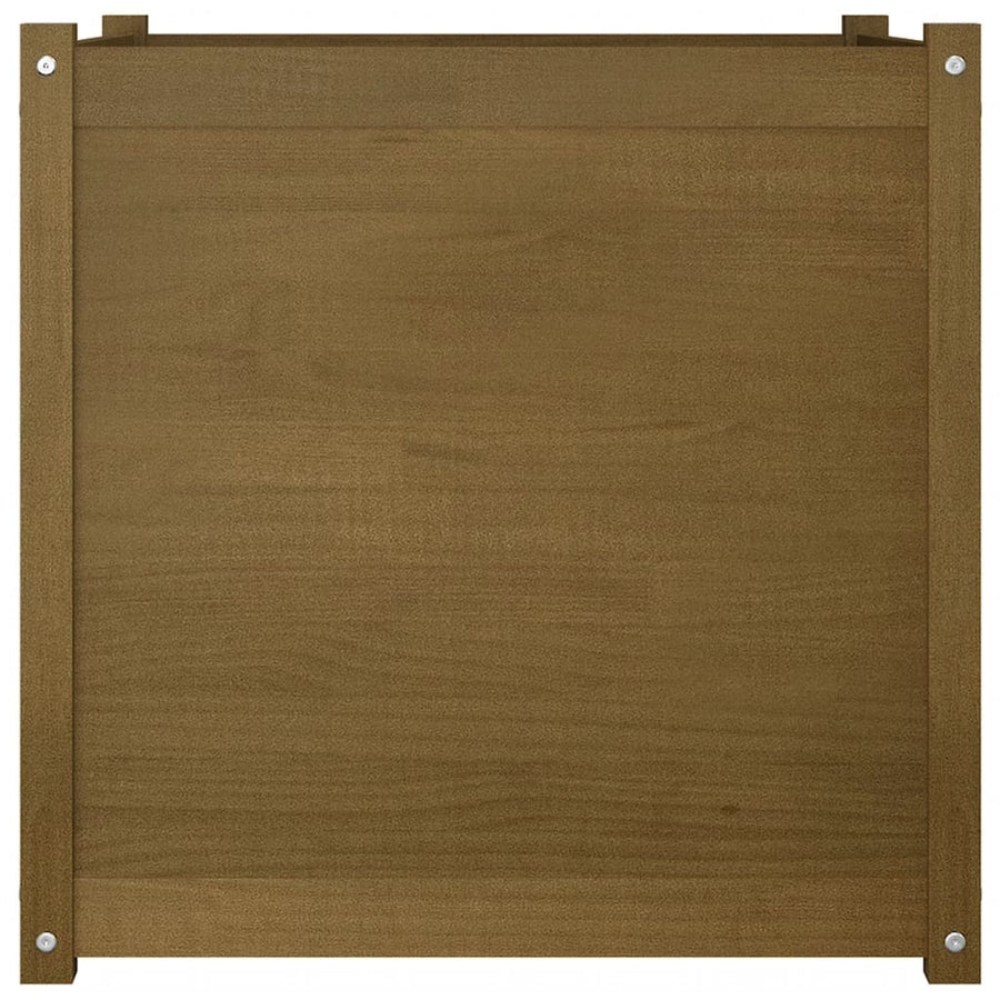 Garden Planter Honey Brown 70x70x70 cm Solid Pinewood