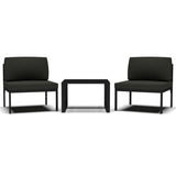 3 Piece Garden Sofa Set with Cushions Aluminium Anthracite - Front View