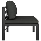 3 Piece Garden Sofa Set with Cushions Aluminium Anthracite - 45-Degree Angle