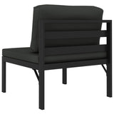 3 Piece Garden Sofa Set with Cushions Aluminium Anthracite - Rear View