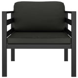 Single Sofas 2 pcs with Cushions Aluminium Anthracite - Side View