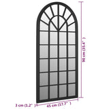 Mirror Black 90x45 cm Iron for Indoor Use - Rear View