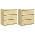 Bedside Cabinets 2 pcs 60x36x64 cm Solid Wood Pine