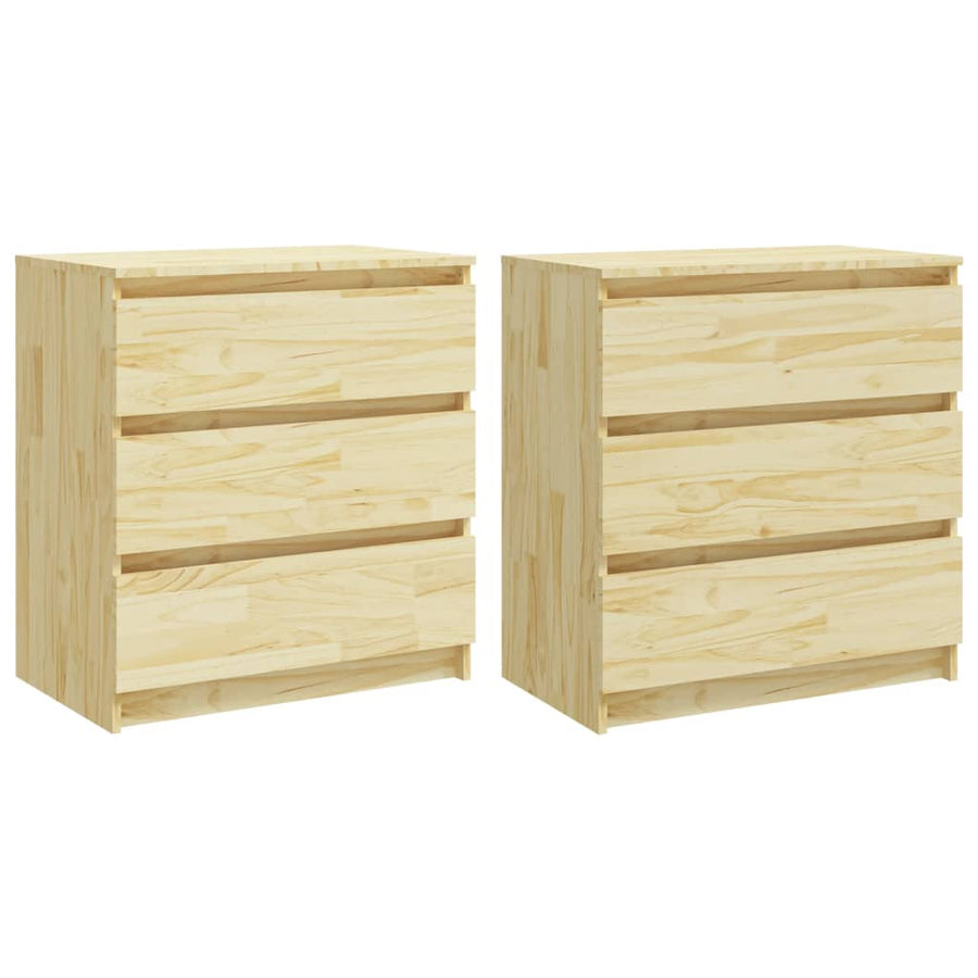 Bedside Cabinets 2 pcs 60x36x64 cm Solid Wood Pine