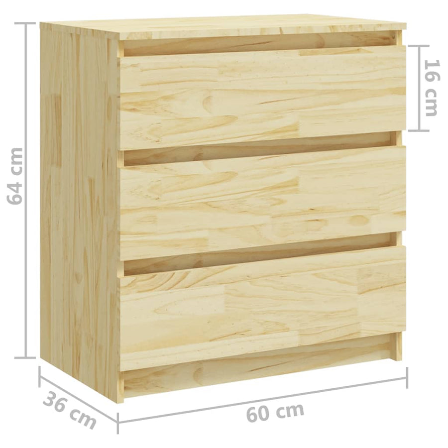 Bedside Cabinets 2 pcs 60x36x64 cm Solid Wood Pine