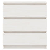 Bedside Cabinets 2 pcs White 60x36x64 cm Solid Pinewood - Rear View