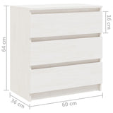 Bedside Cabinets 2 pcs White 60x36x64 cm Solid Pinewood - Extra Image