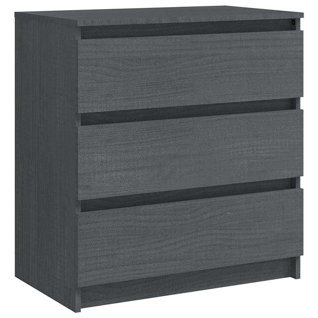 Bedside Cabinets 2 pcs Grey 60x36x64 cm Solid Wood Pine