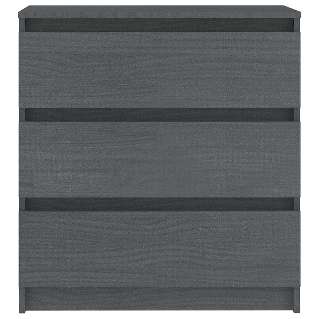 Bedside Cabinets 2 pcs Grey 60x36x64 cm Solid Wood Pine