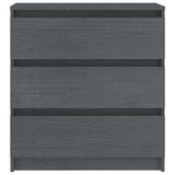 Bedside Cabinets 2 pcs Grey 60x36x64 cm Solid Wood Pine