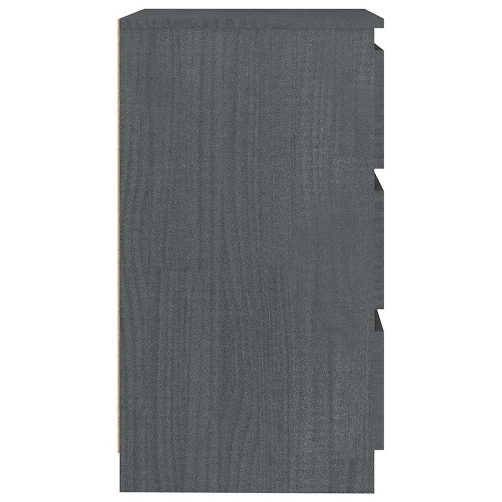 Bedside Cabinets 2 pcs Grey 60x36x64 cm Solid Wood Pine