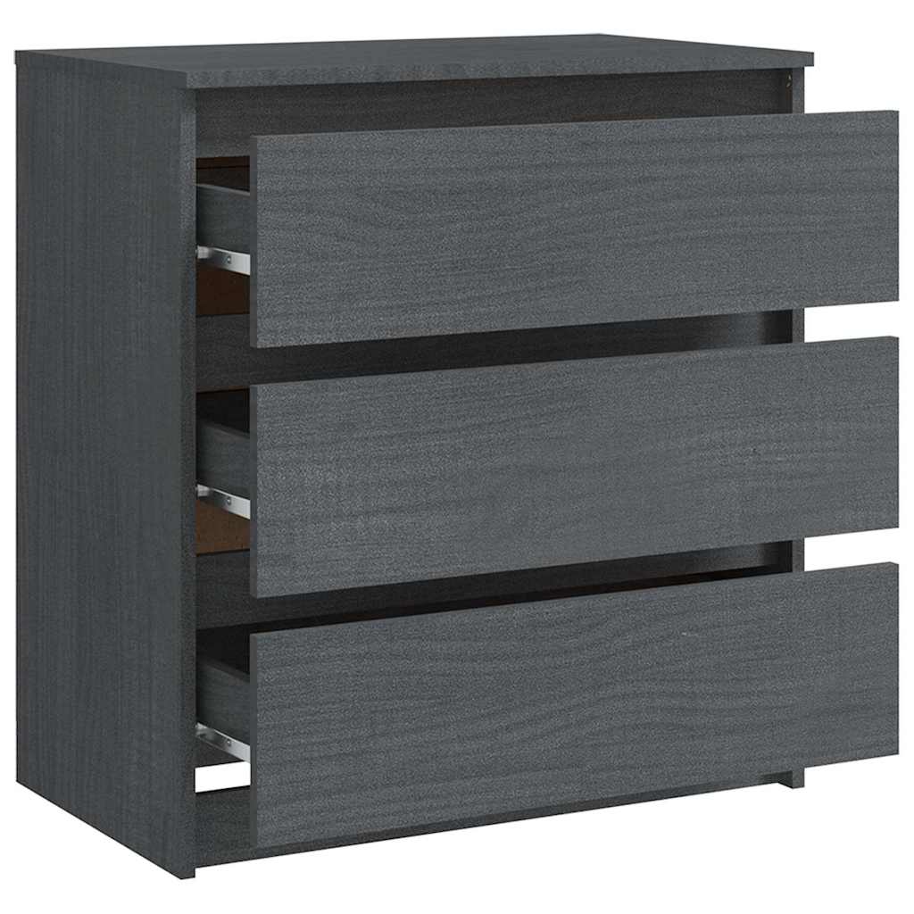 Bedside Cabinets 2 pcs Grey 60x36x64 cm Solid Wood Pine
