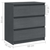 Bedside Cabinets 2 pcs Grey 60x36x64 cm Solid Wood Pine - Extra Image