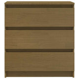 Bedside Cabinets 2 pcs Honey Brown 60x36x64 cm Solid Wood Pine - Rear View