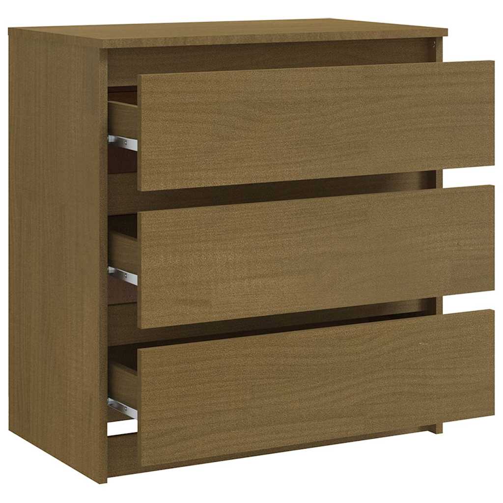 Bedside Cabinets 2 pcs Honey Brown 60x36x64 cm Solid Wood Pine