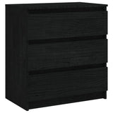 Bedside Cabinets 2 pcs Black 60x36x64 cm Solid Pinewood - 45-Degree Angle
