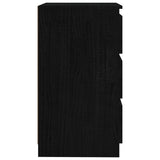 Bedside Cabinets 2 pcs Black 60x36x64 cm Solid Pinewood - Close-Up Angle