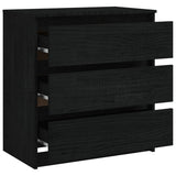 Bedside Cabinets 2 pcs Black 60x36x64 cm Solid Pinewood