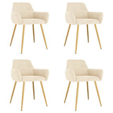 Dining Chairs 4 pcs Cream Velvet - Front View