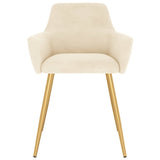 Dining Chairs 4 pcs Cream Velvet - Top-Down View