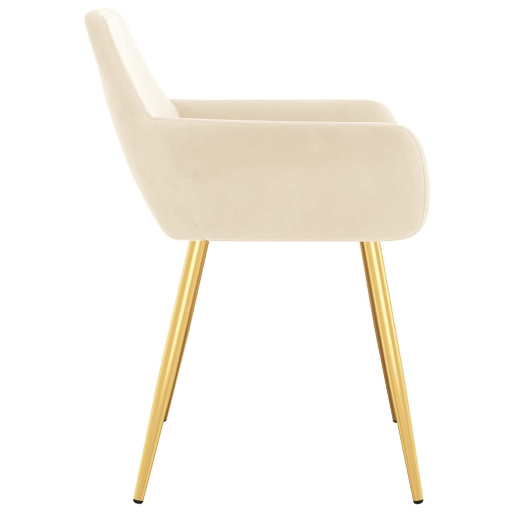 Dining Chairs 4 pcs Cream Velvet