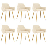Dining Chairs 6 pcs Cream Velvet