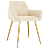 Dining Chairs 6 pcs Cream Velvet - Side View