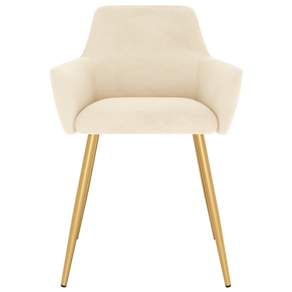 Dining Chairs 6 pcs Cream Velvet