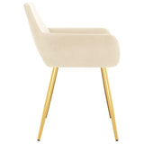 Dining Chairs 6 pcs Cream Velvet - 45-Degree Angle