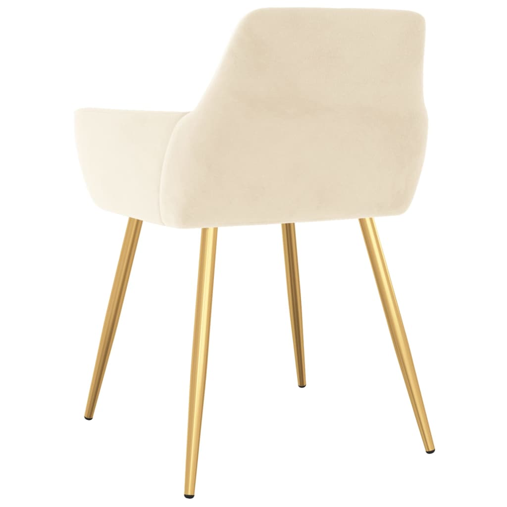 Dining Chairs 6 pcs Cream Velvet