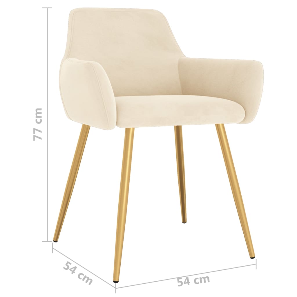 Dining Chairs 6 pcs Cream Velvet
