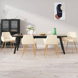 Dining Chairs 6 pcs Cream Velvet