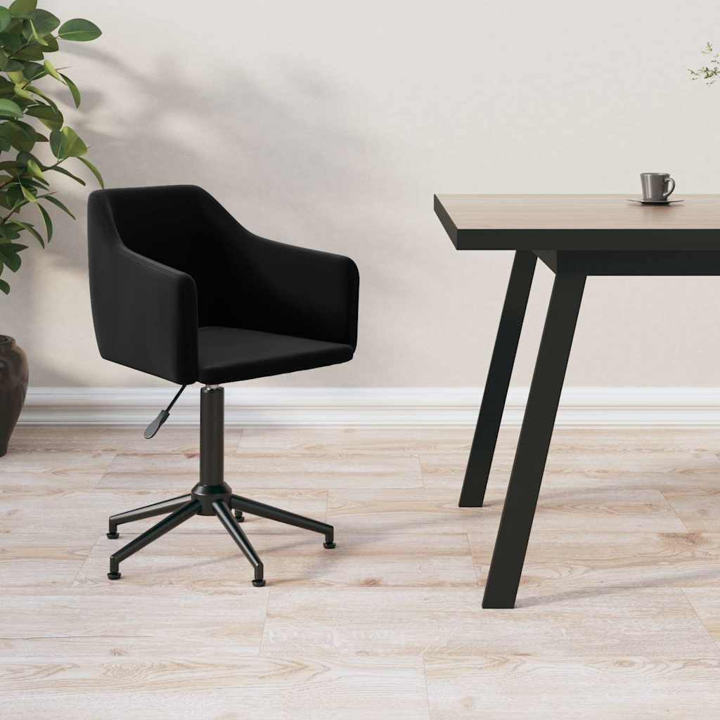 Swivel Office Chair Black Velvet