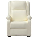 Stand up Massage Chair Cream Faux Leather - Top-Down View