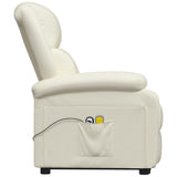 Stand up Massage Chair Cream Faux Leather