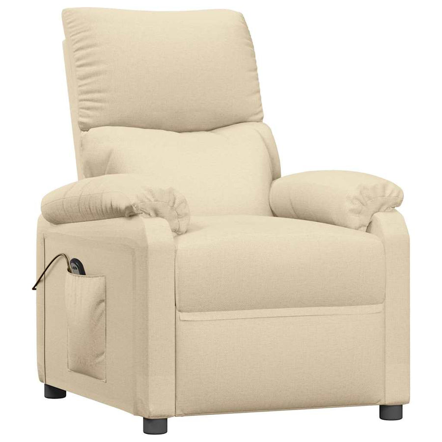 Stand up Recliner Chair Cream Fabric
