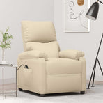 Stand up Recliner Chair Cream Fabric