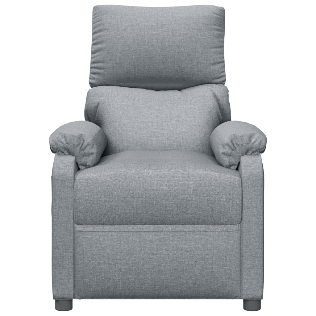 Stand up Recliner Chair Light Grey Fabric