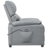 Stand up Recliner Chair Light Grey Fabric - 45-Degree Angle